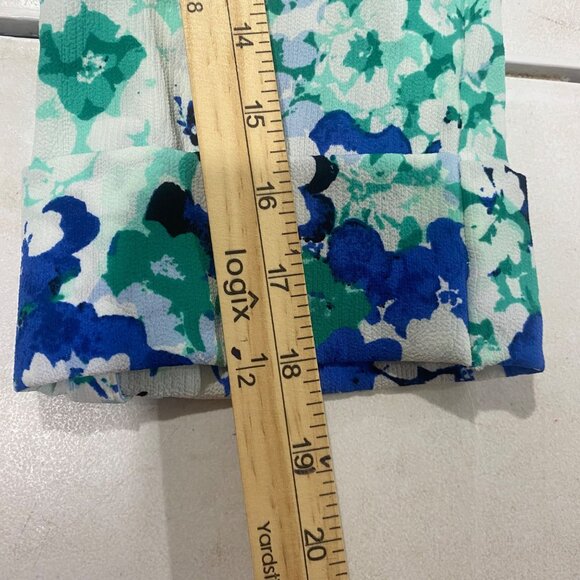 Croft & Barrow‎ Blouse Womens XL Floral Green Blue 3/4 Sleeves Casual Flowy - Picture 9 of 10
